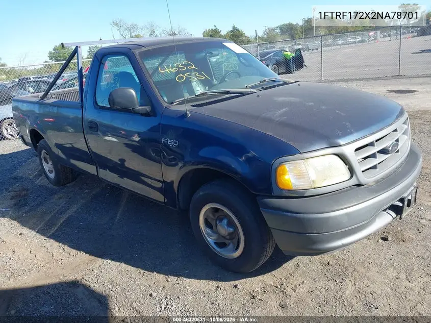 FORD F-150 2002, VIN 1FTRF172X2NA78701