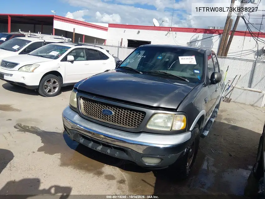 2003 FORD F-150 VIN 1FTRW08L73KB38227 — фото 2