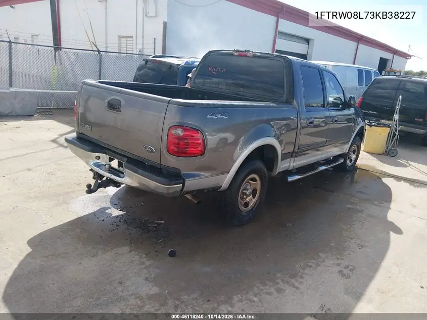 2003 FORD F-150 VIN 1FTRW08L73KB38227 — фото 4