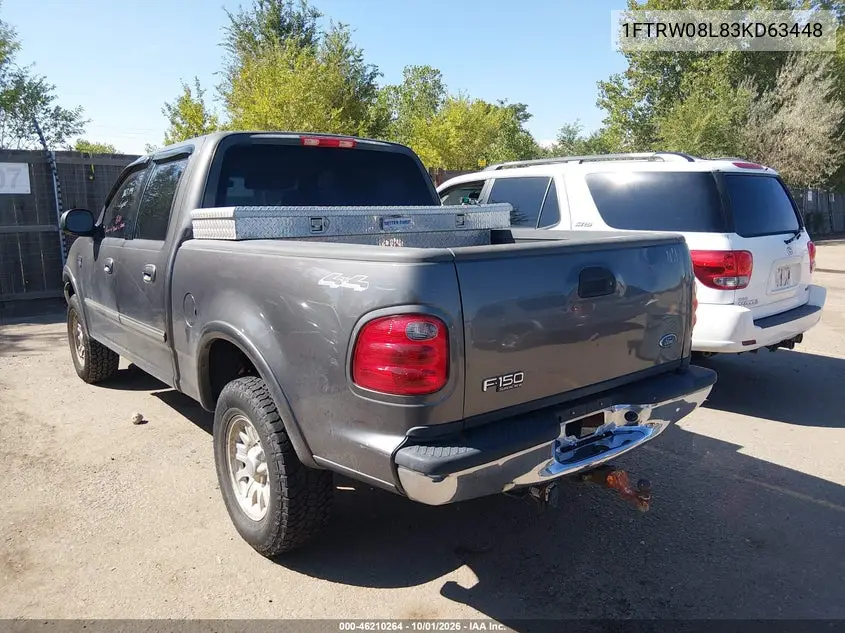 2003 FORD F-150 VIN 1FTRW08L83KD63448 — фото 3