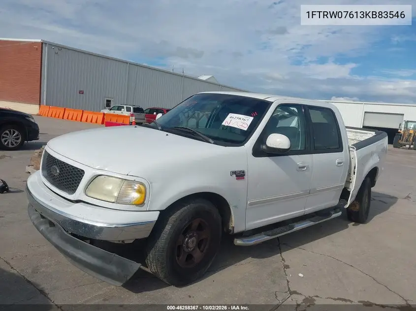 2003 FORD F-150 VIN 1FTRW07613KB83546 — фото 2