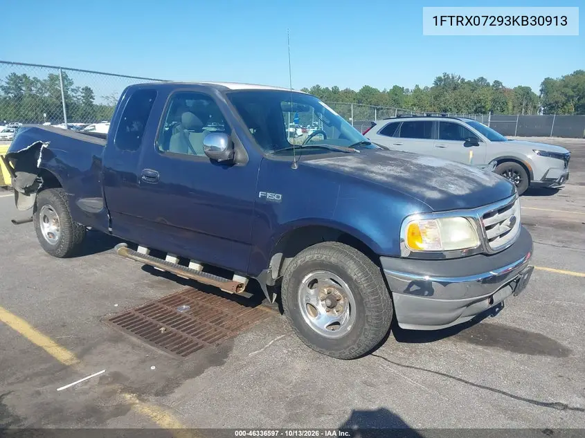 FORD F-150 2003, VIN 1FTRX07293KB30913