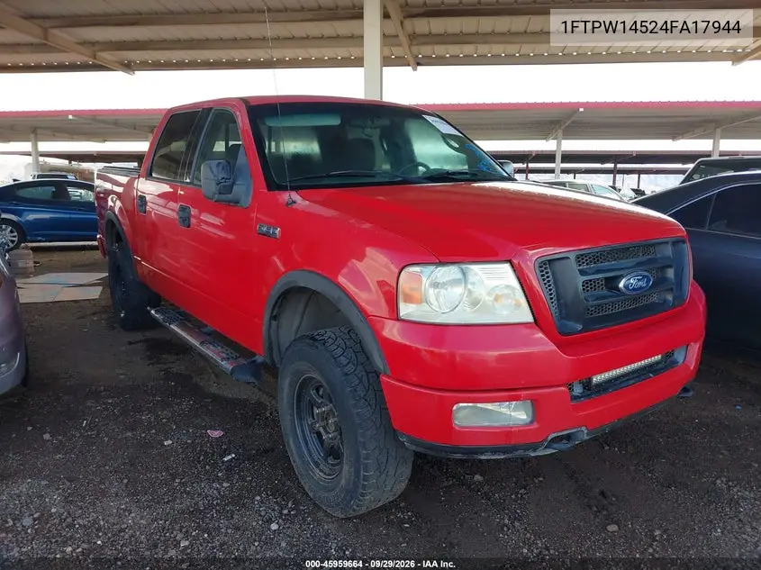 FORD F-150 2004, VIN 1FTPW14524FA17944