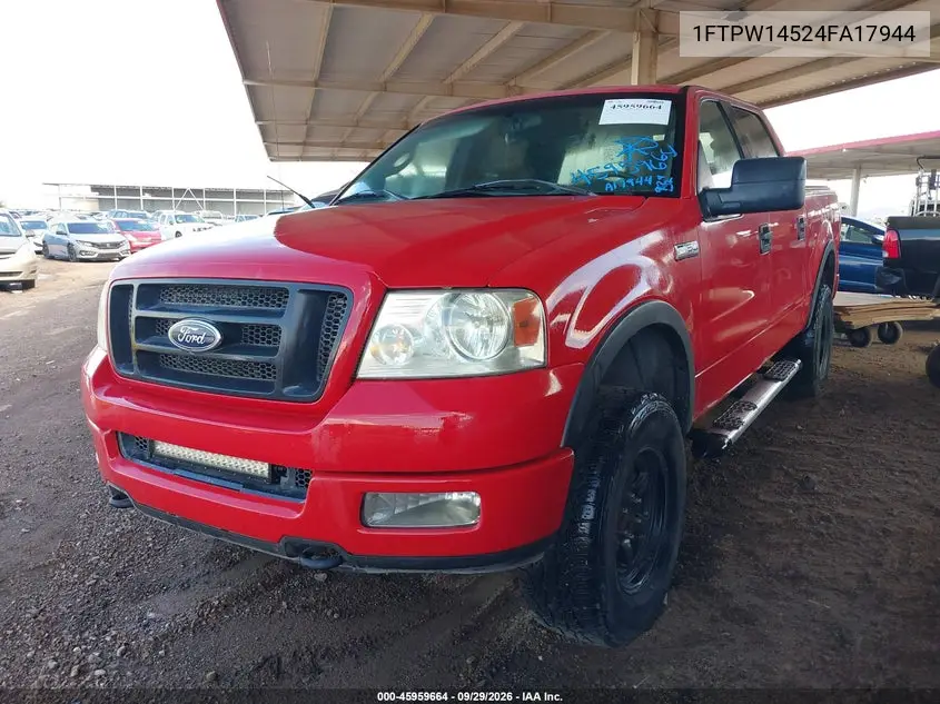 2004 FORD F-150 VIN 1FTPW14524FA17944 — фото 2