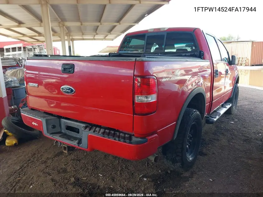 2004 FORD F-150 VIN 1FTPW14524FA17944 — фото 4