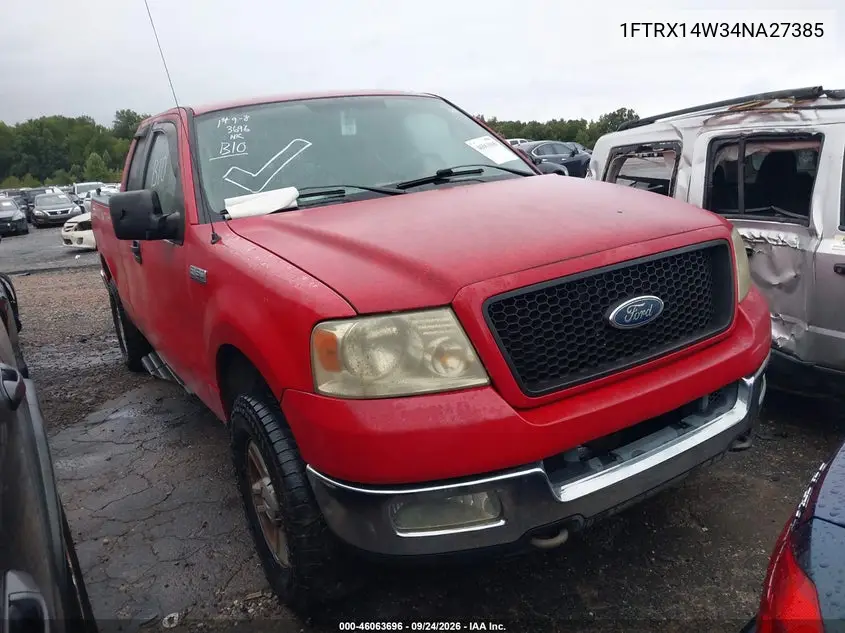 FORD F-150 2004, VIN 1FTRX14W34NA27385
