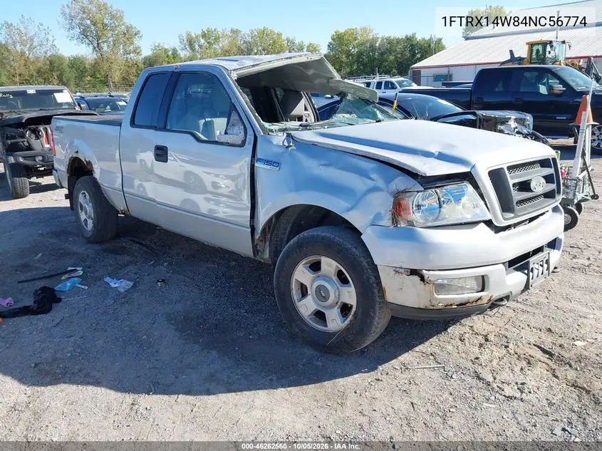 FORD F-150 2004, VIN 1FTRX14W84NC56774