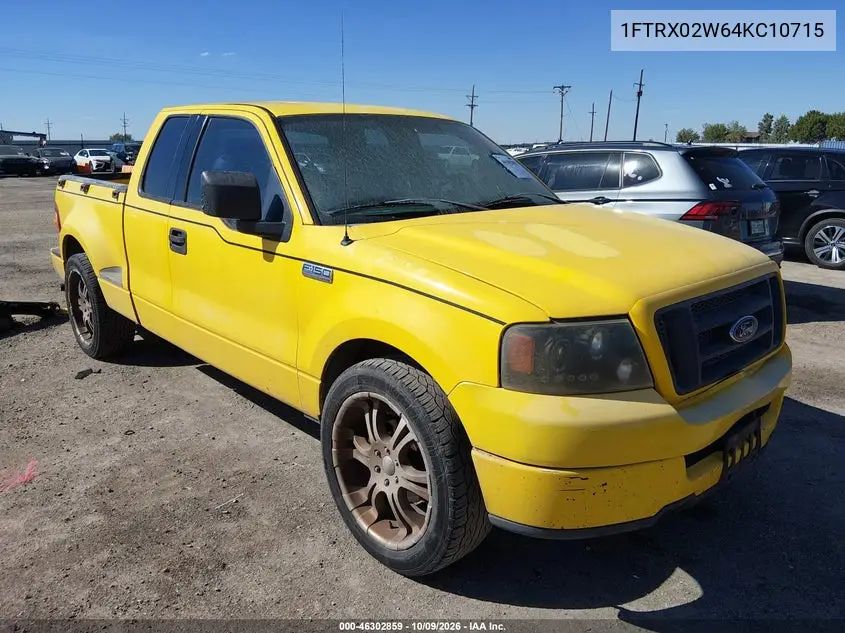 FORD F-150 2004, VIN 1FTRX02W64KC10715