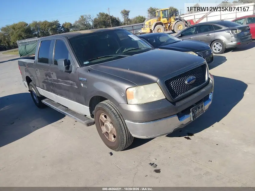 FORD F-150 2005, VIN 1FTRW12W35KB74167