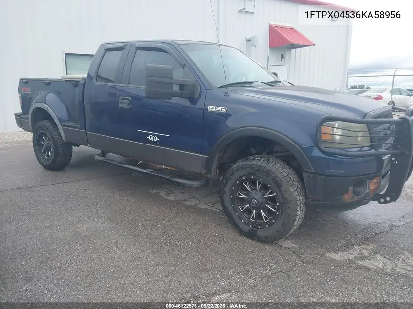 FORD F-150 2006, VIN 1FTPX04536KA58956