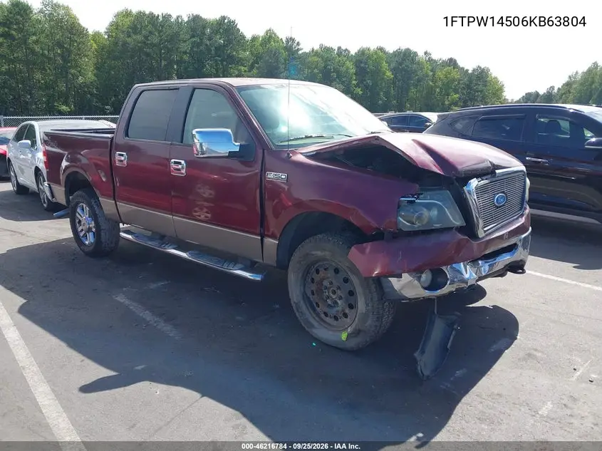 FORD F-150 2006, VIN 1FTPW14506KB63804