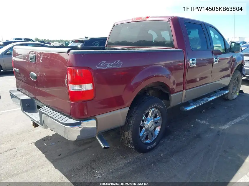 2006 FORD F-150 VIN 1FTPW14506KB63804 — фото 4