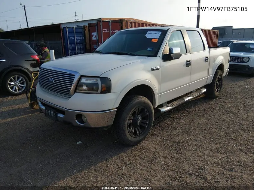2007 FORD F-150 VIN 1FTPW14V97FB75105 — фото 2