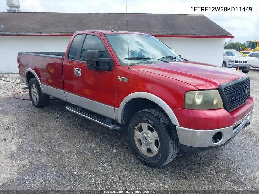 FORD F-150 2008, VIN 1FTRF12W38KD11449