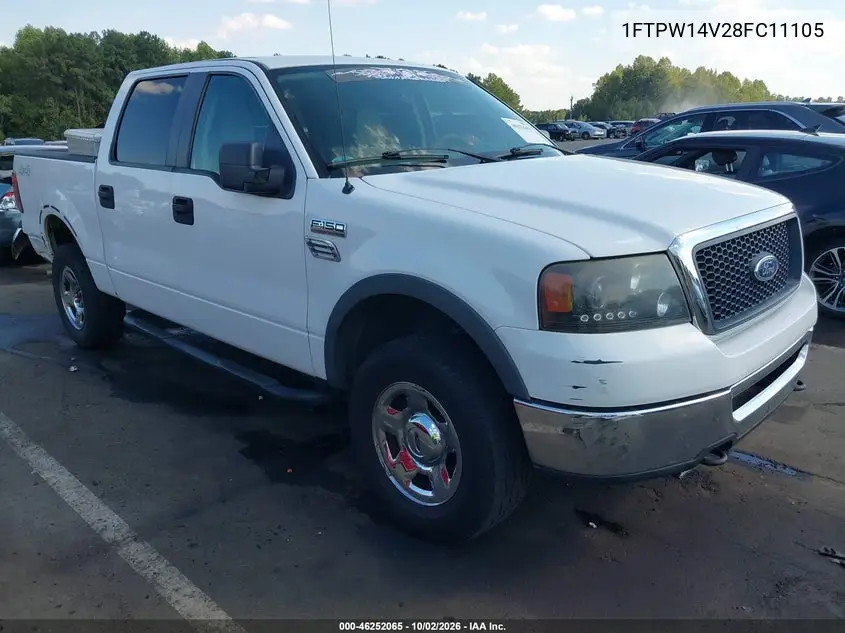 FORD F-150 2008, VIN 1FTPW14V28FC11105