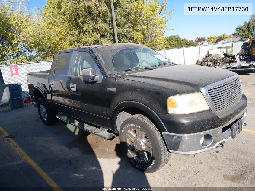 FORD F-150 2008, VIN 1FTPW14V48FB17730