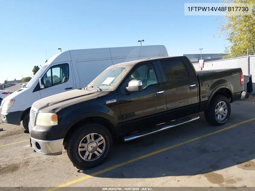 2008 FORD F-150 VIN 1FTPW14V48FB17730 — фото 2