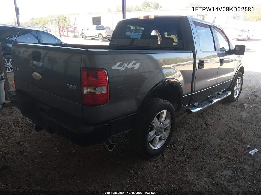 2008 FORD F-150 VIN 1FTPW14V08KD62581 — фото 4