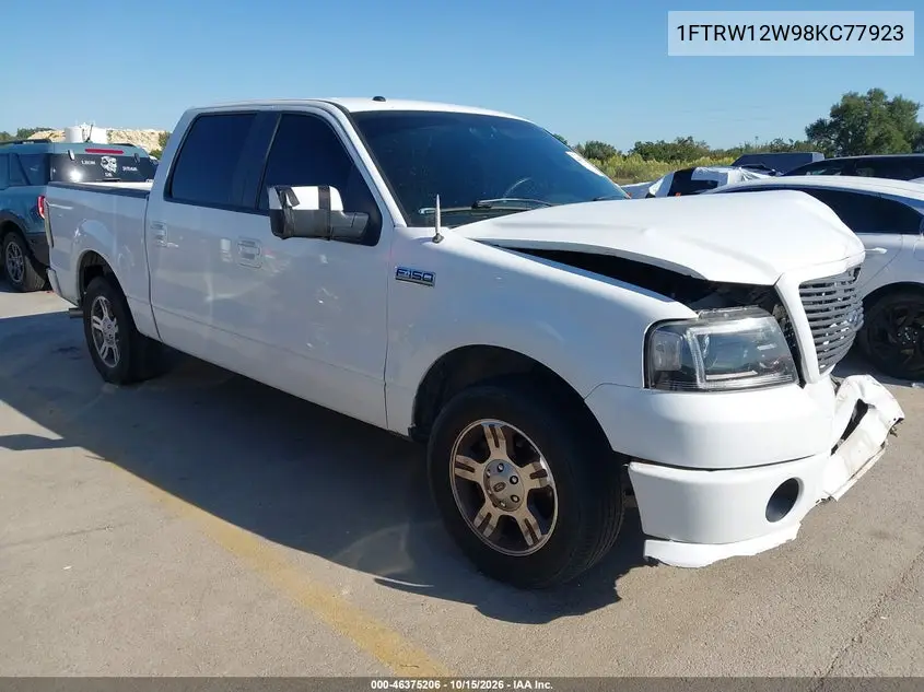 FORD F-150 2008, VIN 1FTRW12W98KC77923