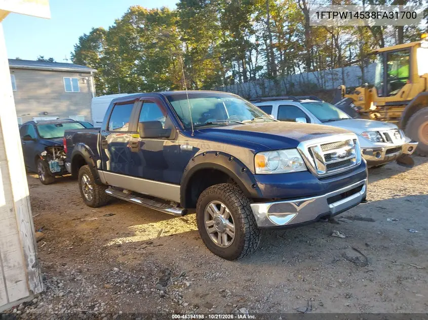 FORD F-150 2008, VIN 1FTPW14538FA31700