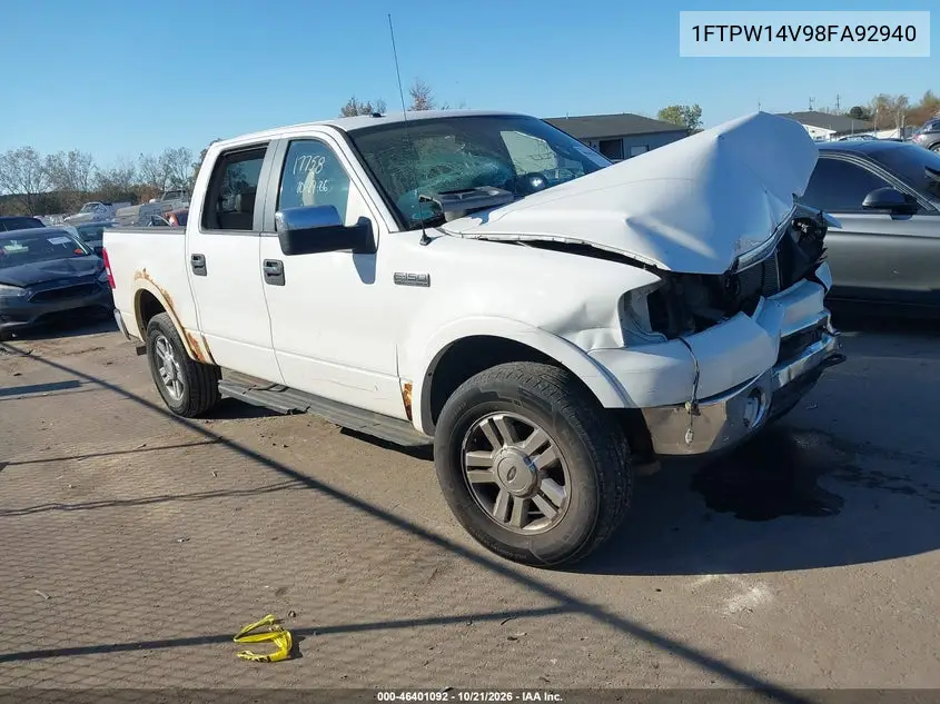 FORD F-150 2008, VIN 1FTPW14V98FA92940
