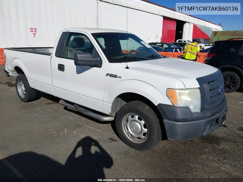 FORD F-150 2010, VIN 1FTMF1CW7AKB60136