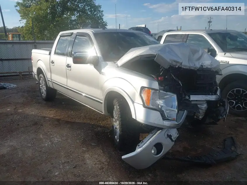 FORD F-150 2010, VIN 1FTFW1CV6AFA40314