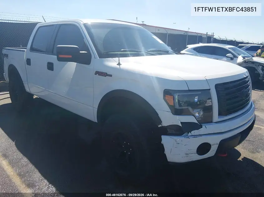 FORD F-150 2011, VIN 1FTFW1ETXBFC43851