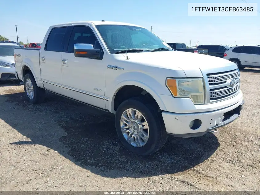 FORD F-150 2012, VIN 1FTFW1ET3CFB63485