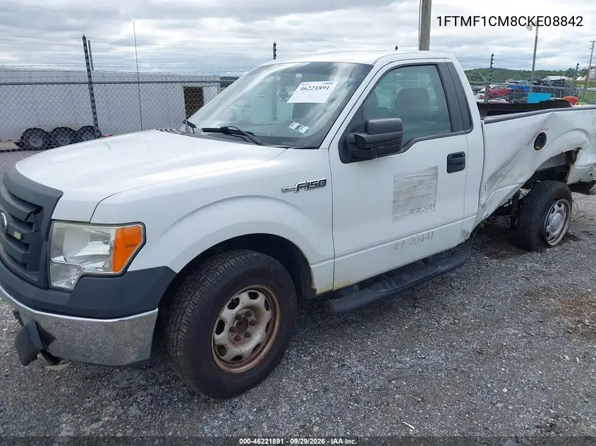 2012 FORD F-150 VIN 1FTMF1CM8CKE08842 — фото 2
