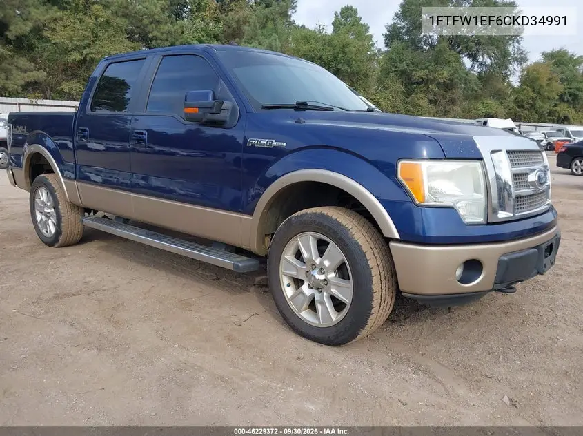 FORD F-150 2012, VIN 1FTFW1EF6CKD34991
