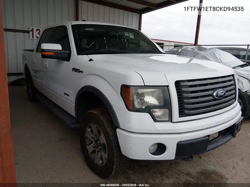 FORD F-150 2012, VIN 1FTFW1ET8CKD94535
