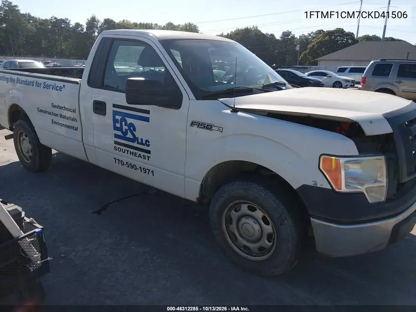 FORD F-150 2012, VIN 1FTMF1CM7CKD41506