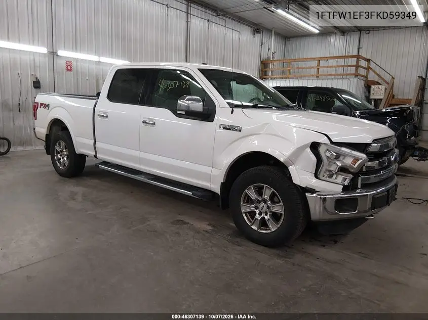 FORD F-150 2015, VIN 1FTFW1EF3FKD59349