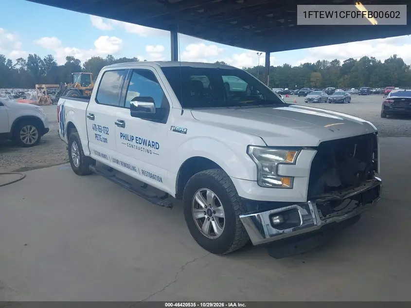 FORD F-150 2015, VIN 1FTEW1CF0FFB00602