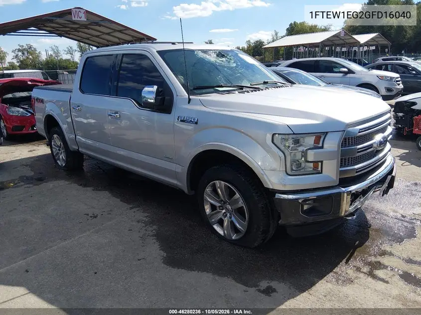 FORD F-150 2016, VIN 1FTEW1EG2GFD16040