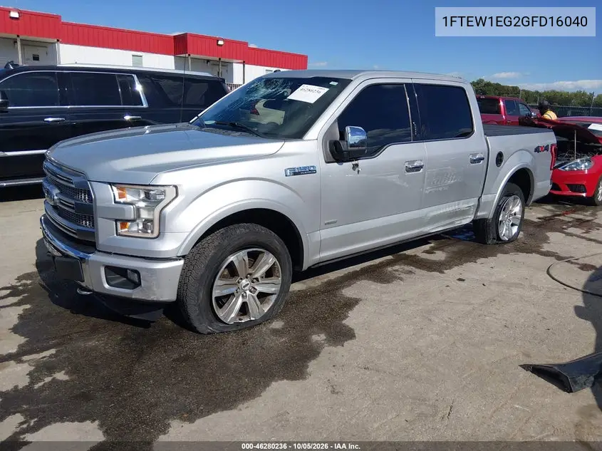 2016 FORD F-150 VIN 1FTEW1EG2GFD16040 — фото 2
