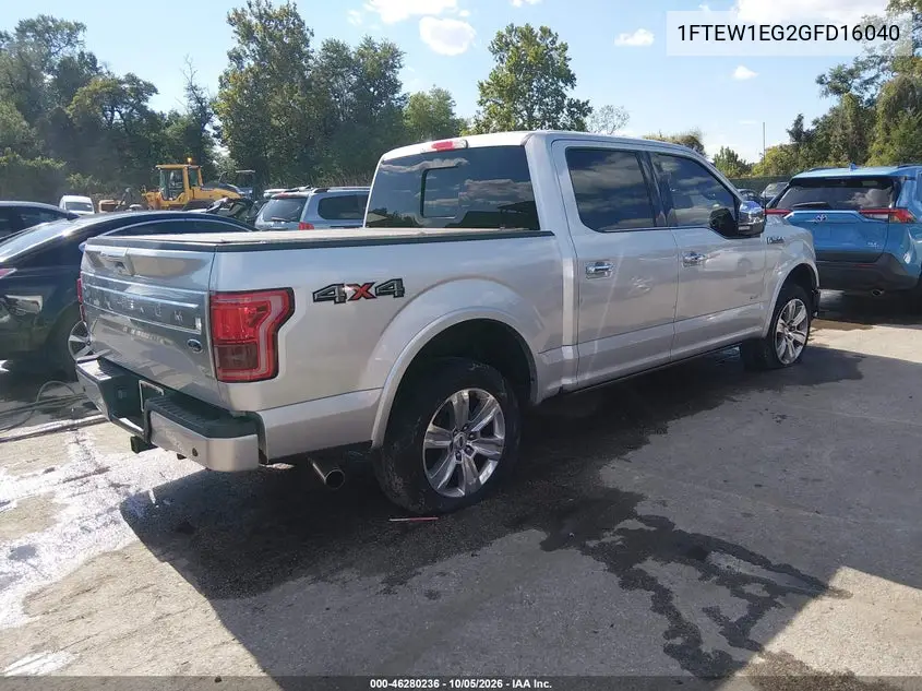 2016 FORD F-150 VIN 1FTEW1EG2GFD16040 — фото 4