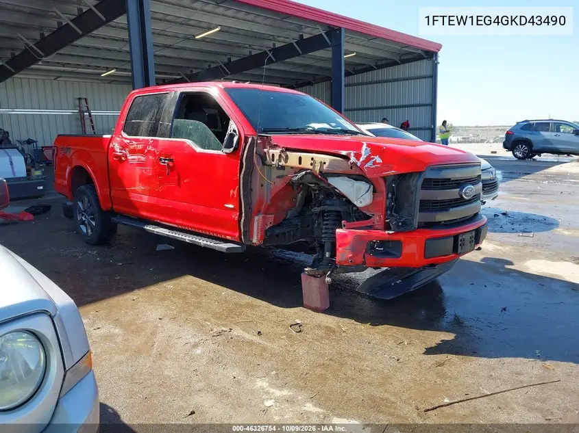 FORD F-150 2016, VIN 1FTEW1EG4GKD43490