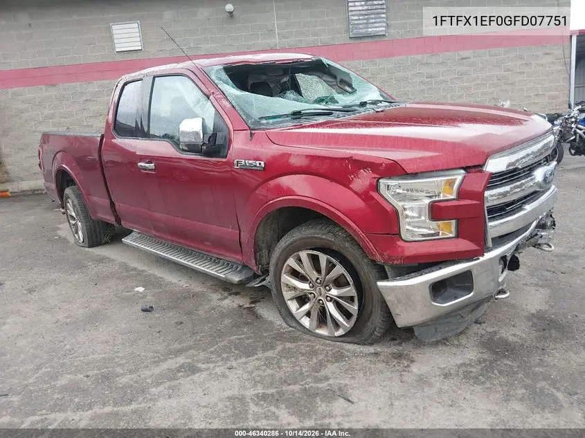FORD F-150 2016, VIN 1FTFX1EF0GFD07751
