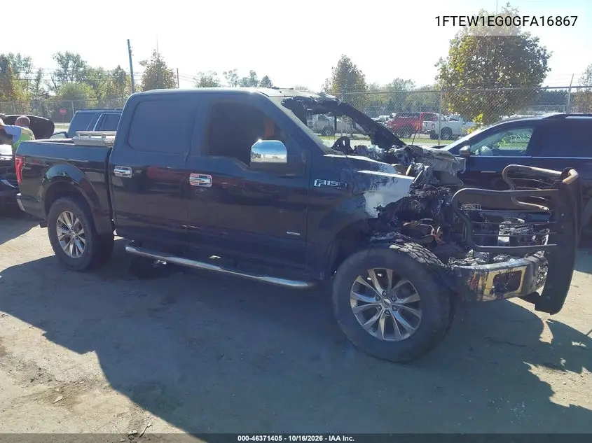 FORD F-150 2016, VIN 1FTEW1EG0GFA16867
