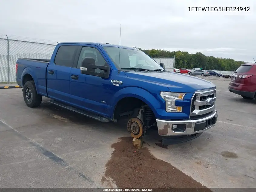 FORD F-150 2017, VIN 1FTFW1EG5HFB24942