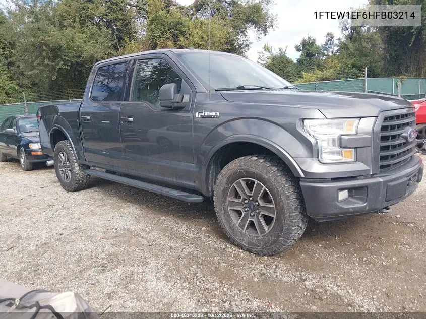 FORD F-150 2017, VIN 1FTEW1EF6HFB03214