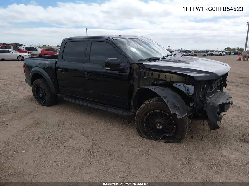 FORD F-150 2017, VIN 1FTFW1RG0HFB54523