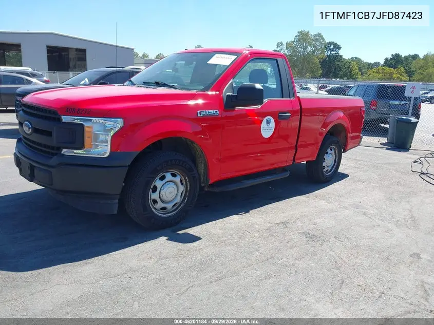 2018 FORD F-150 VIN 1FTMF1CB7JFD87423 — фото 2