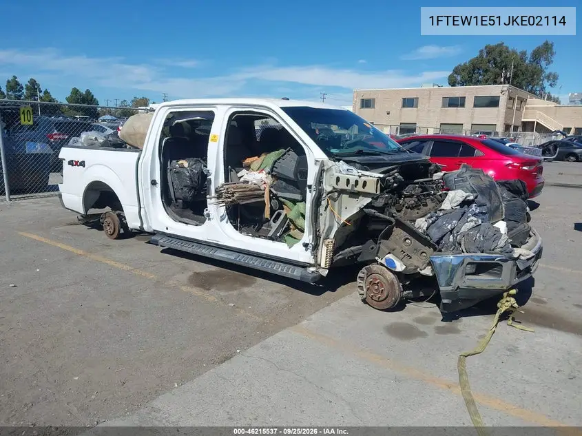 FORD F-150 2018, VIN 1FTEW1E51JKE02114
