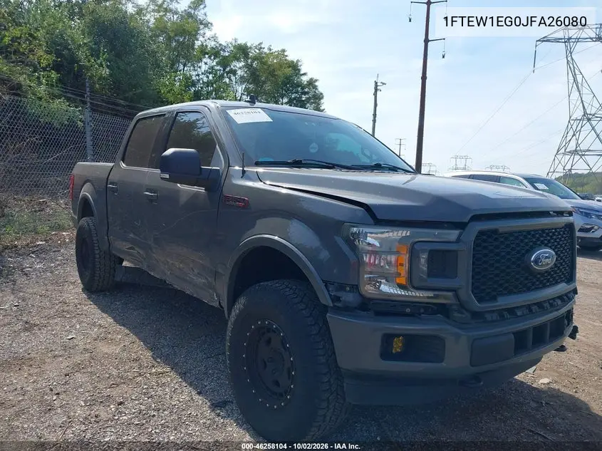 FORD F-150 2018, VIN 1FTEW1EG0JFA26080