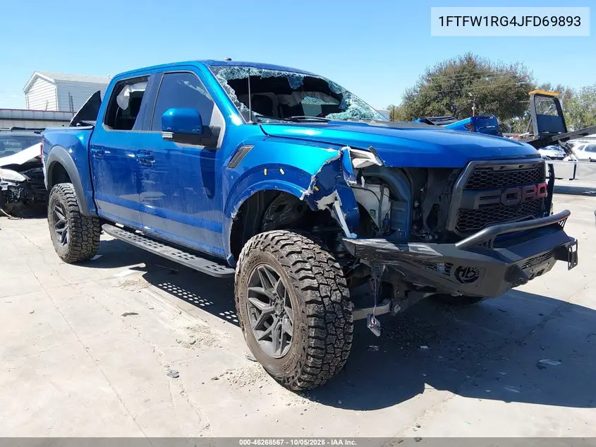 FORD F-150 2018, VIN 1FTFW1RG4JFD69893