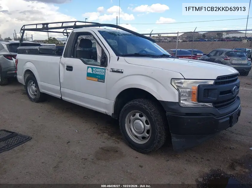 FORD F-150 2019, VIN 1FTMF1CB2KKD63913