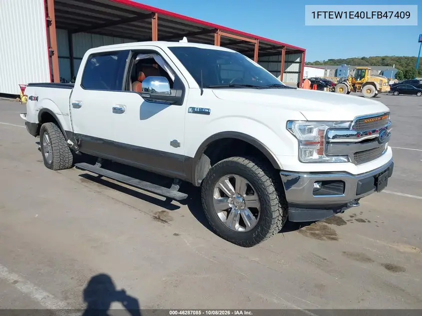 FORD F-150 2020, VIN 1FTEW1E40LFB47409